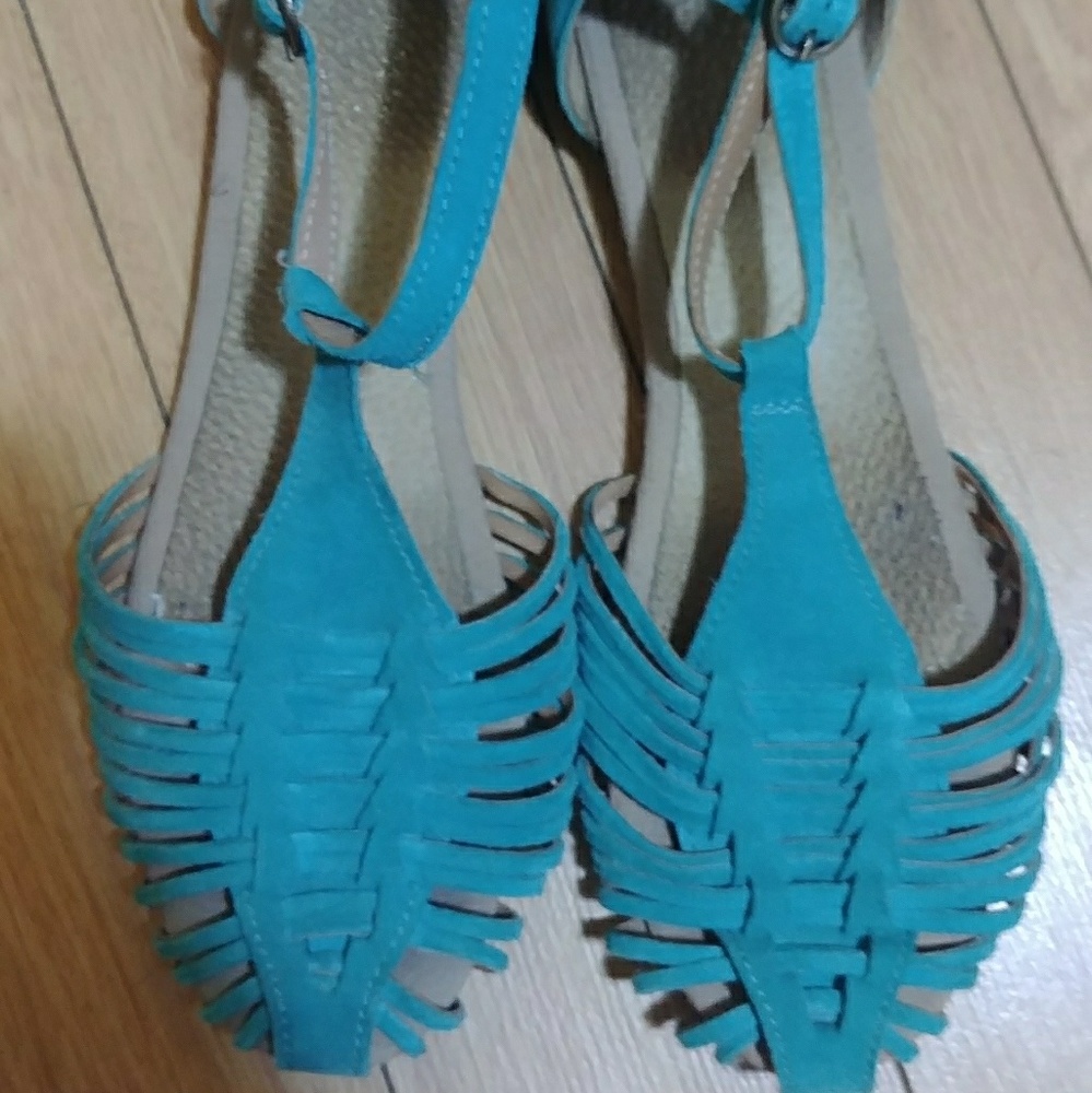 Turquoise ModCloth Leather Sandals